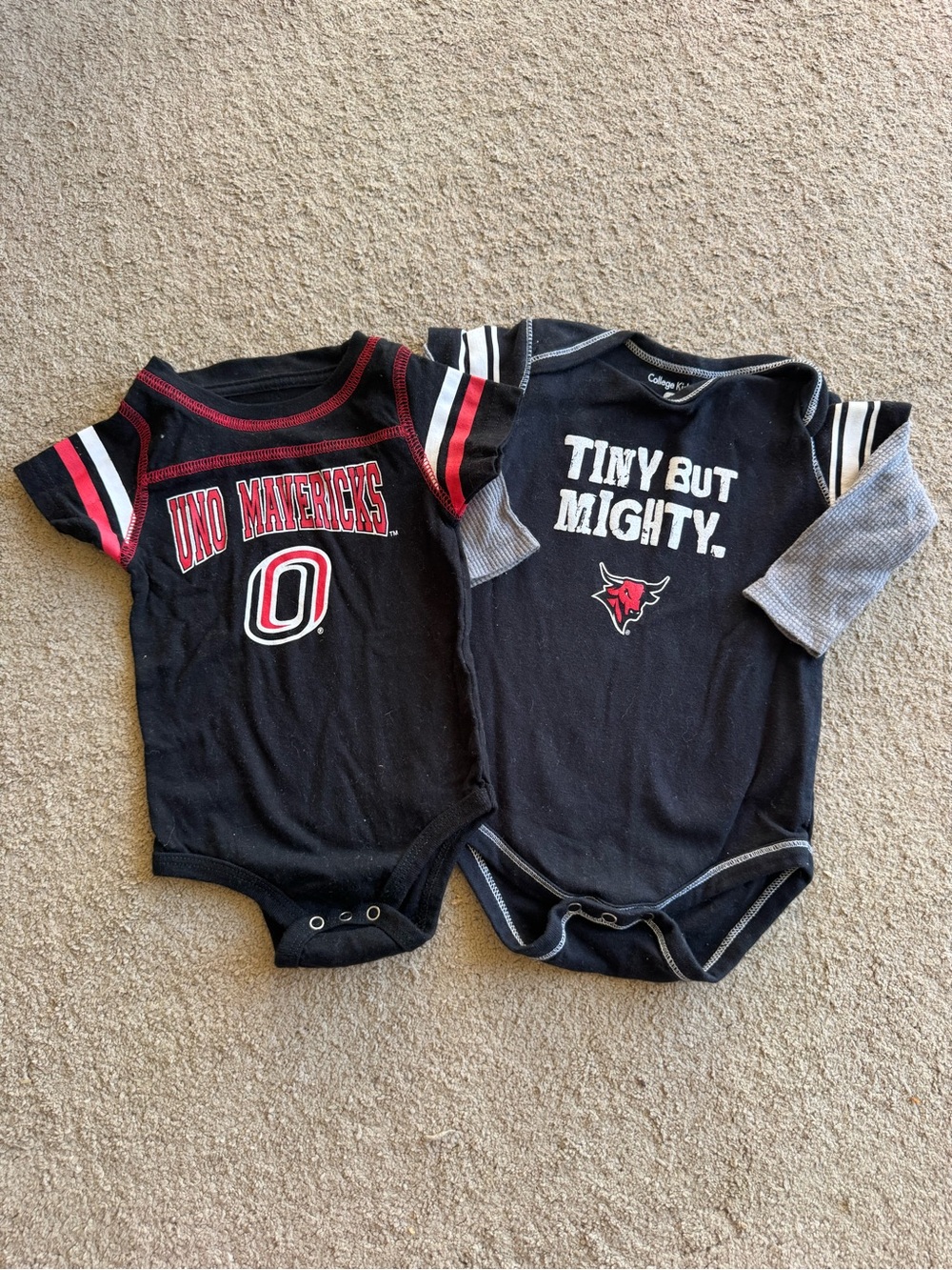UNO Mavericks Black and Red Baby One-Piece Duo